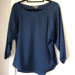 Vince silk shirt navy blue size small